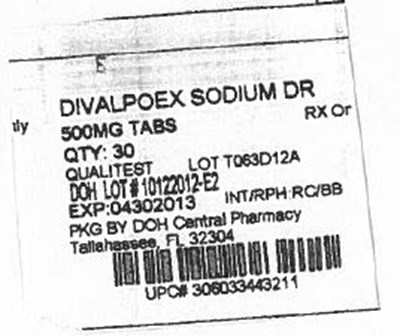 This Is The Label For Divalproex Sodium Delayed-release Tablets, Usp 500 mg 30 Tablets. (Divalpoex Sod 500mg Qualitest)